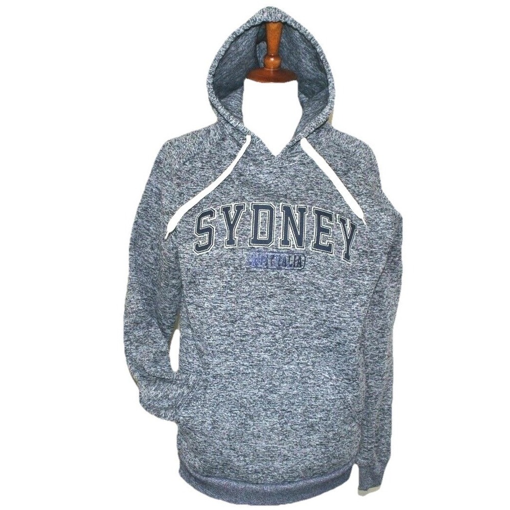 SYDNEY AUSTRALIA Hoodie Sweatshirt Pullover Stitch Dodge Men M Gray Cotton Blend